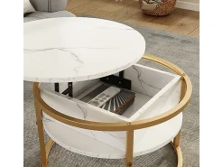 Mesa baja mármol blanco 57x57x47.5 marlo