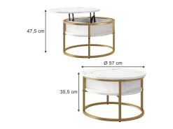 Mesa baja mármol blanco 57x57x47.5 marlo