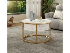 Mesa baja mármol blanco 57x57x47.5 marlo
