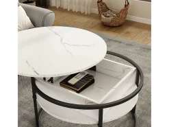Mesa baja mármol blanco 77x77x52 marlo