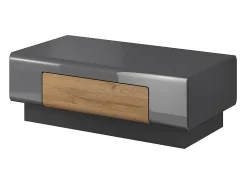 Mesa baja OHIO – Gris y roble – 110x60 cm – Estilo contemporáneo
