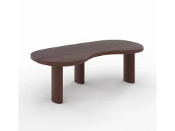 Mesa baja orgánica de madera maciza de mindi oscuro - Brandan