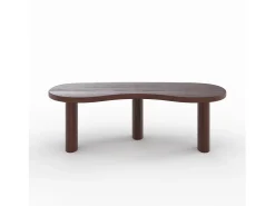 Mesa baja orgánica de madera maciza de mindi oscuro - Brandan