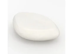Mesa baja ovalada blanca en fibra de arcilla efecto hormigón 105 cm - Maui