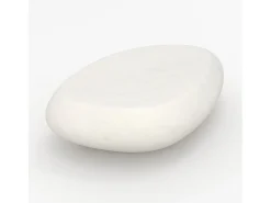 Mesa baja ovalada blanca en fibra de arcilla efecto hormigón 105 cm - Maui