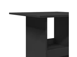 Mesa bar con almacenaje madera ingeniería negra 60x60x102 cm