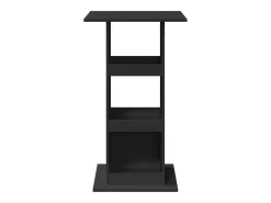 Mesa bar con almacenaje madera ingeniería negra 60x60x102 cm