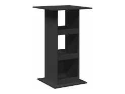 Mesa bar con almacenaje madera ingeniería negra 60x60x102 cm