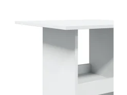 Mesa bar con almacenaje madera ingeniería blanca 60x60x102 cm