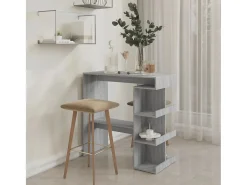 Mesa bar estante almacenaje gris Sonoma 100x50x101,5 cm