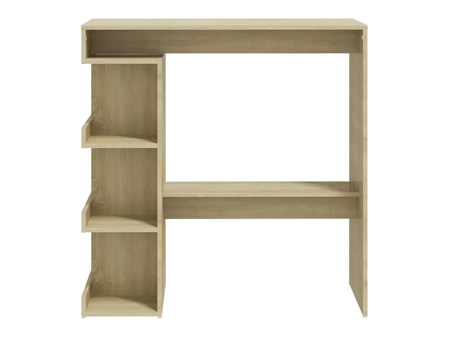 Mesa bar estante almacenaje contrachapada roble 100x50x101,5 cm ES626390