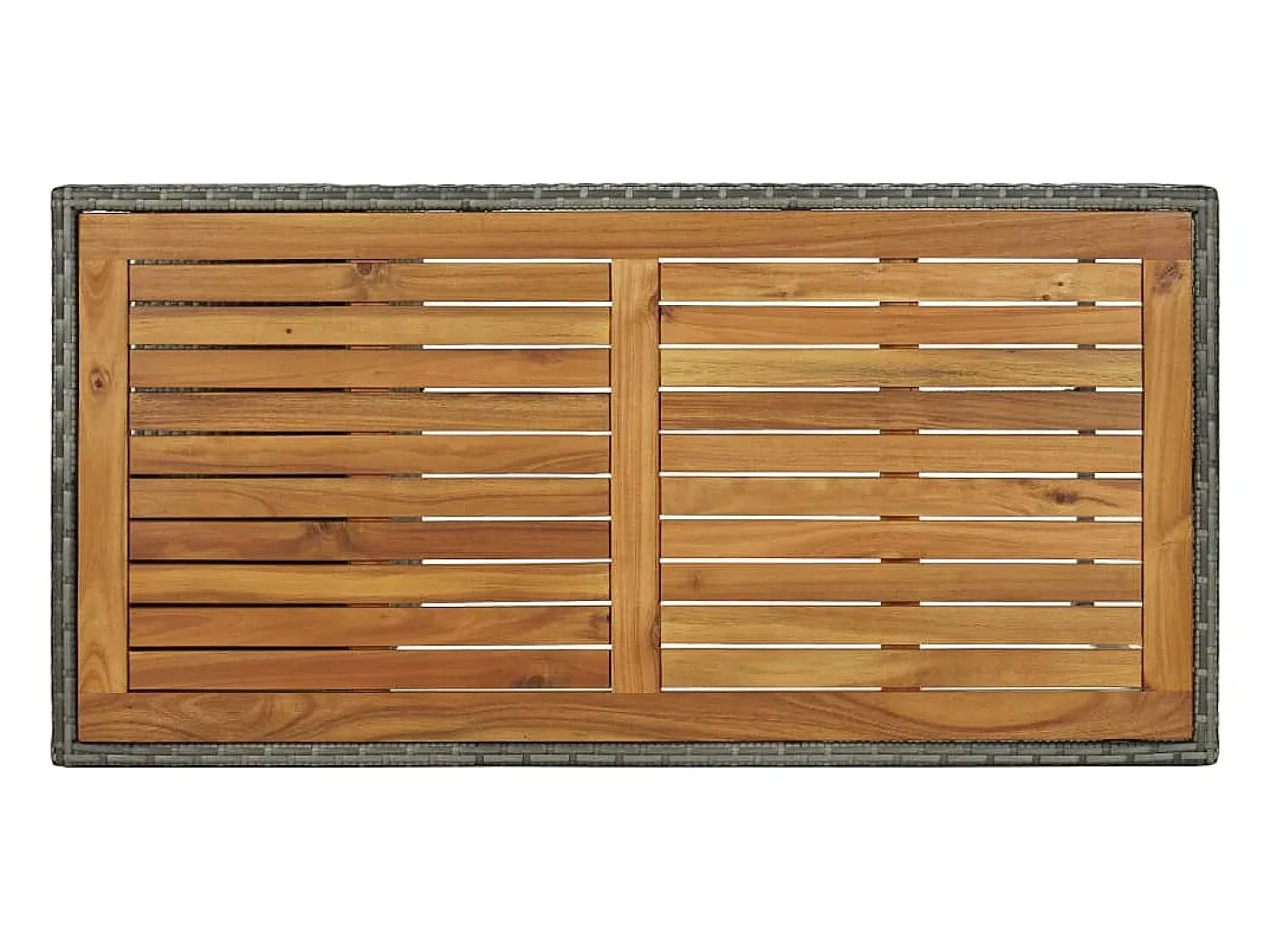 Mesa bar estante almacenaje 120x60x110 cm ratán sintético gris