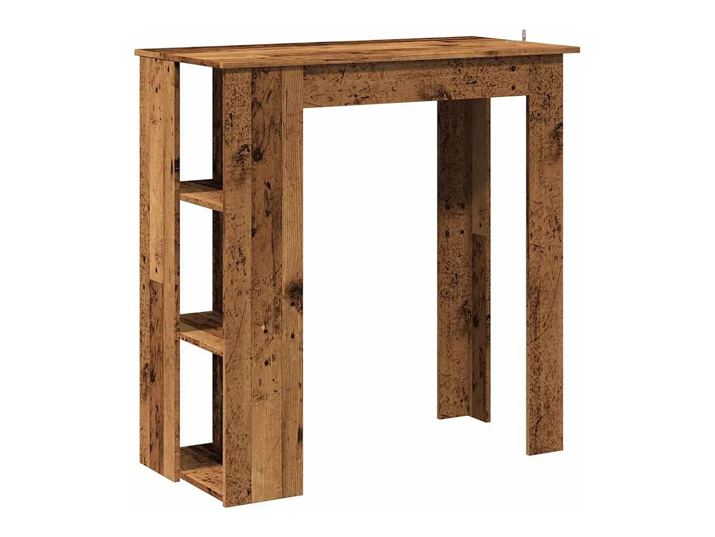 Mesa bar y estante madera ingeniería envejecida 102x50x103,5cm