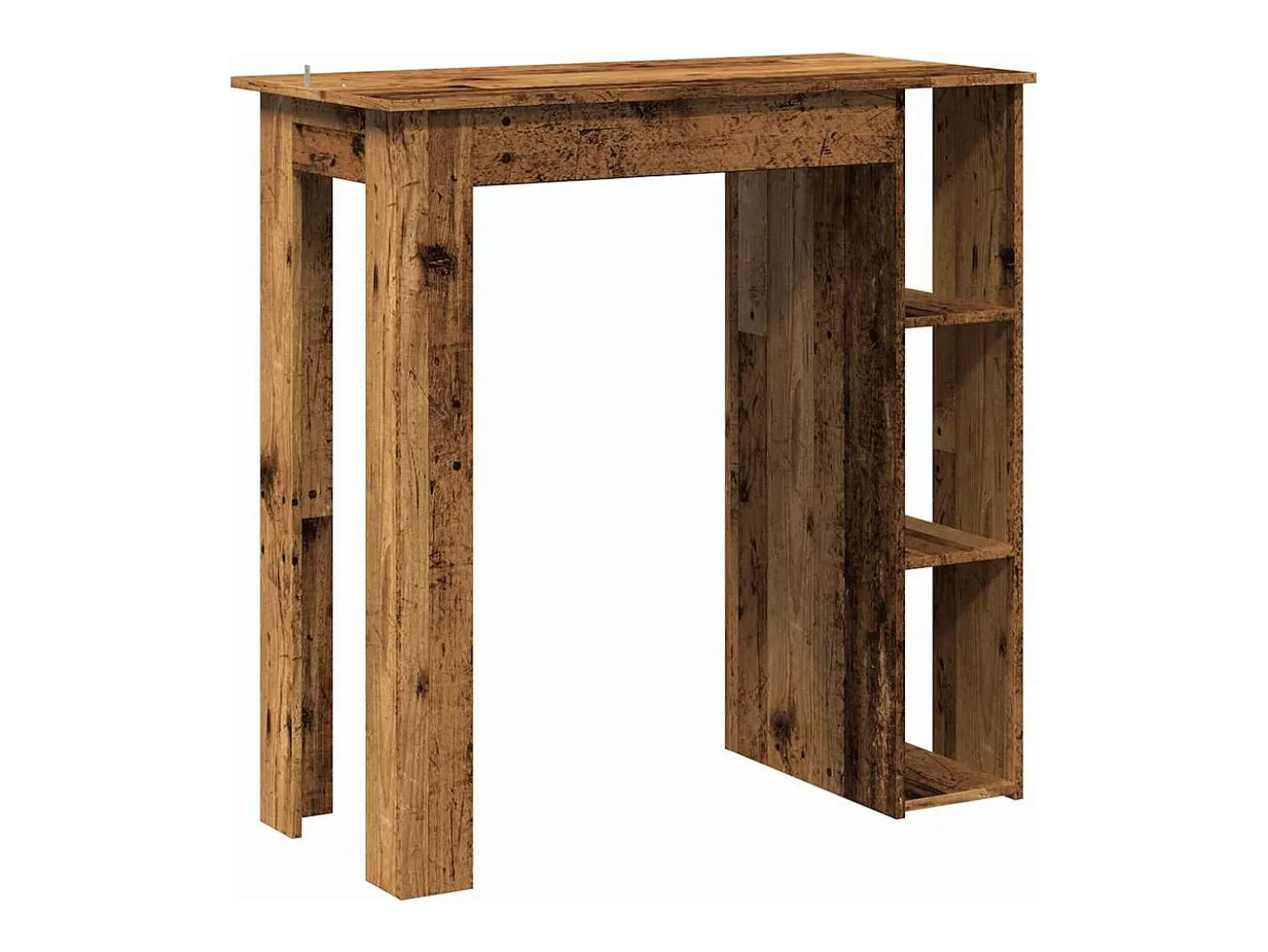 Mesa bar y estante madera ingeniería envejecida 102x50x103,5cm