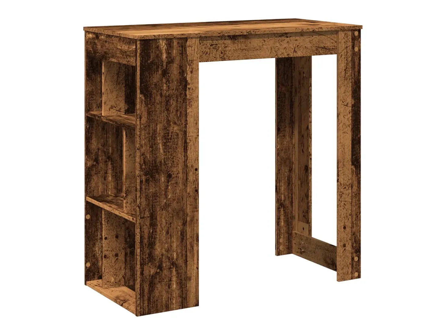 Mesa bar y estantes madera ingeniería envejecida 102x50x103,5cm