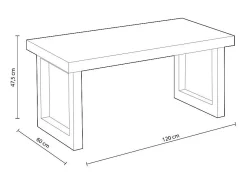 Mesa Centro Elevable Nórdico Roble Nordish Blanco 120x48x60cm
