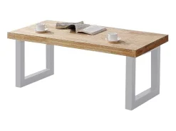 Mesa Centro Elevable Nórdico Roble Nordish Blanco 120x48x60cm