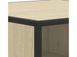 Mesa centro madera ingeniería y metal roble Sonoma 100x100x30cm