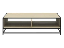 Mesa centro madera ingeniería y metal roble Sonoma 100x100x30cm