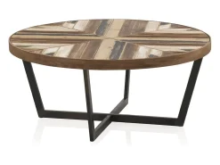 Mesa centro madera y patas metal
