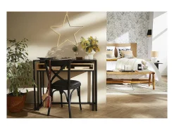 Mesa consola / escritorio de madera de mango maciza y metal 100 cm YPKA