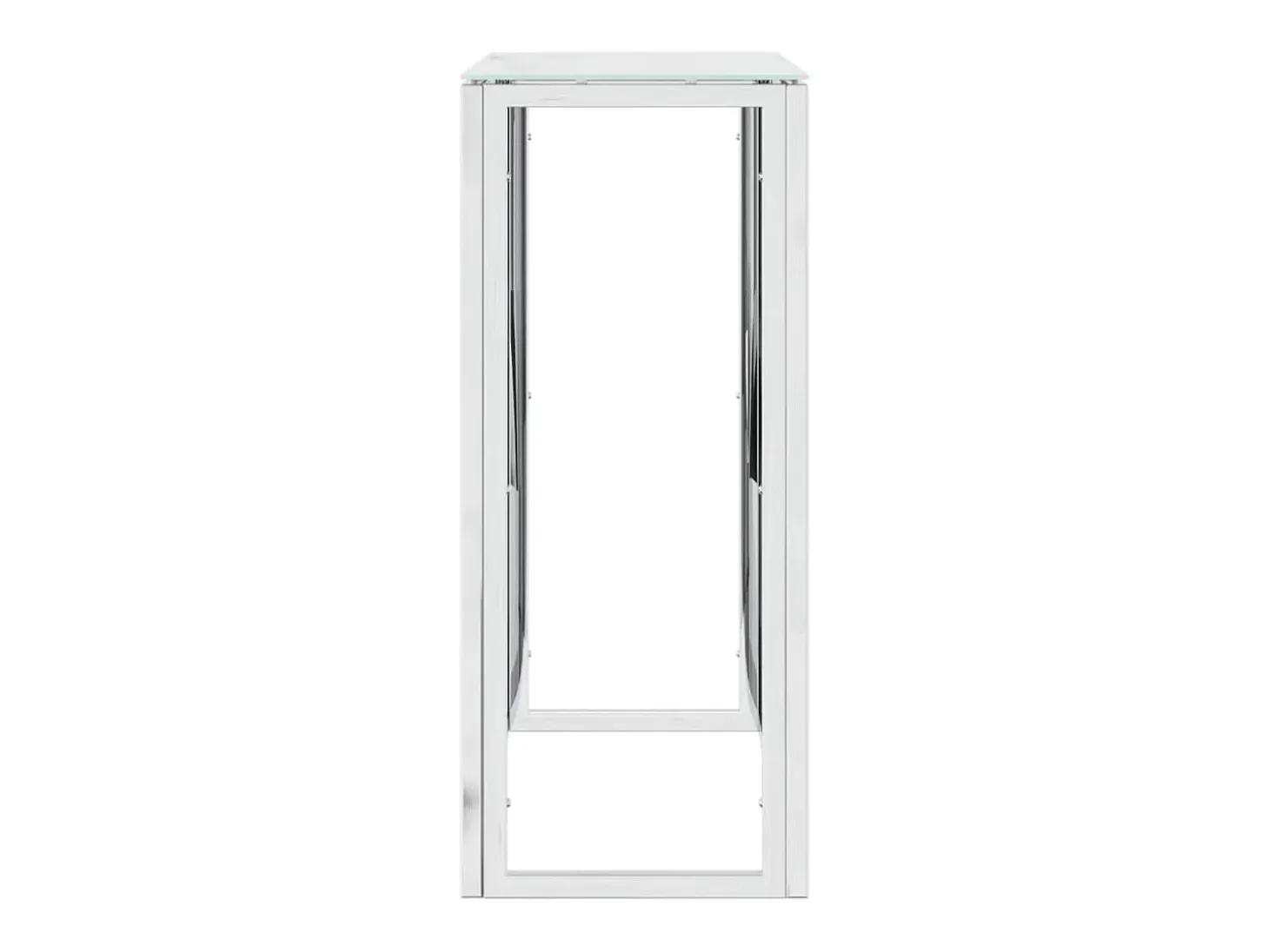 Mesa consola acero inoxidable y vidrio 70x30x70 cm ES174157