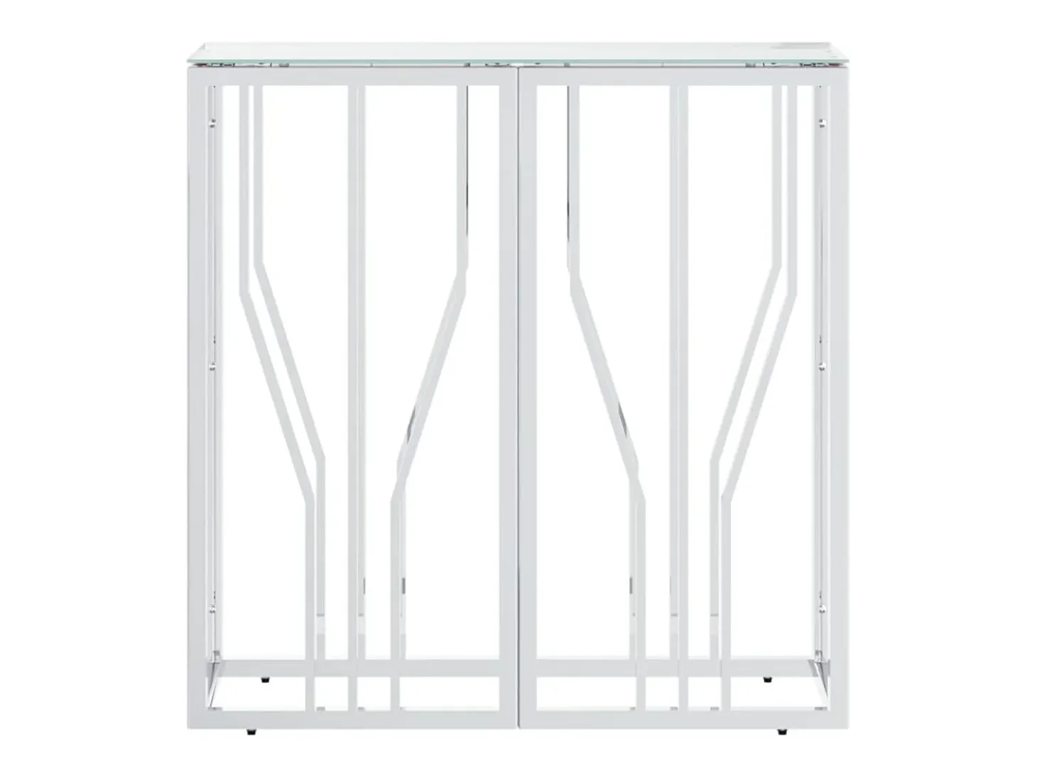 Mesa consola acero inoxidable y vidrio 70x30x70 cm ES174157