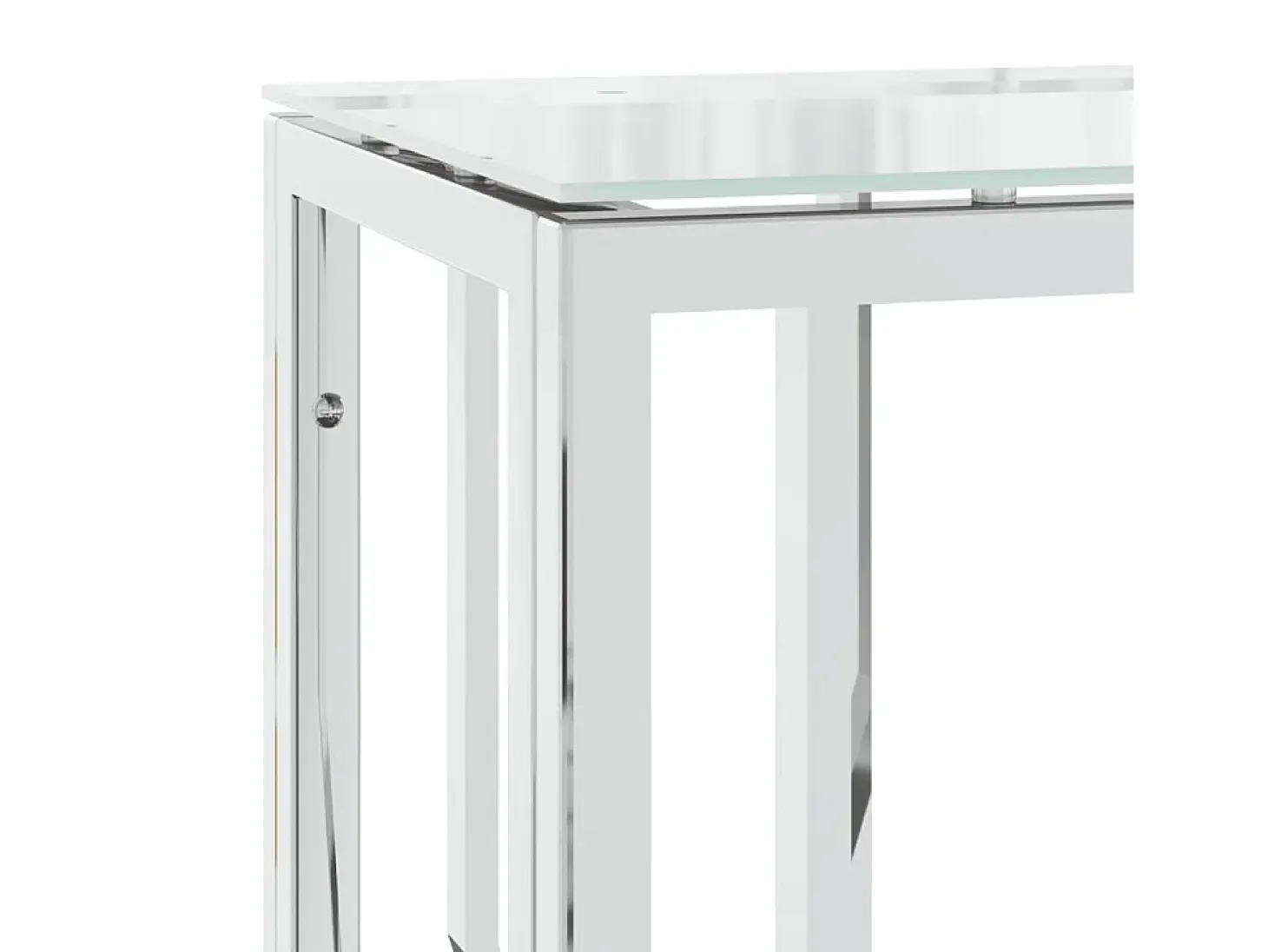 Mesa consola acero inoxidable y vidrio 70x30x70 cm ES174157