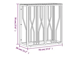 Mesa consola acero inoxidable y vidrio 70x30x70 cm