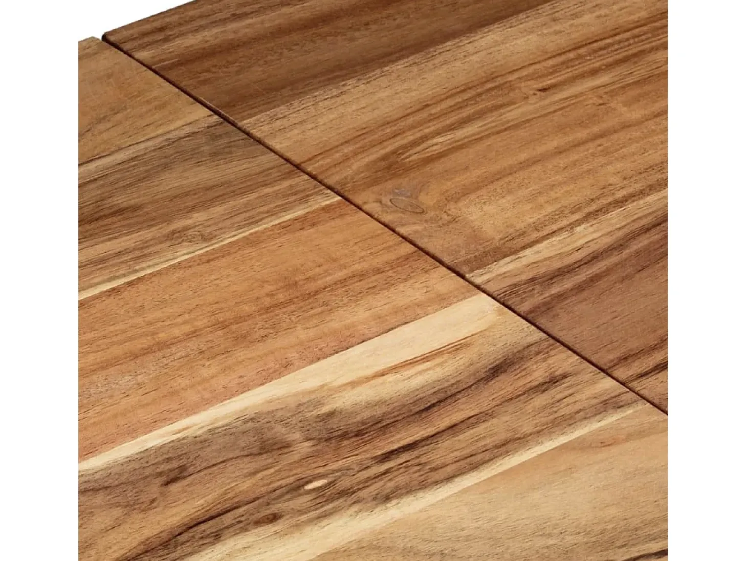 Mesa consola acero inoxidable y madera maciza acacia plateada