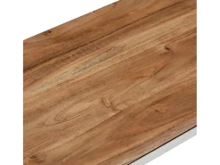 Mesa consola acero inoxidable y madera maciza acacia plateada