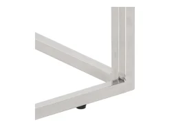 Mesa consola acero inoxidable y madera maciza acacia plateada