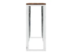 Mesa consola acero inoxidable y madera maciza reciclada ES560498