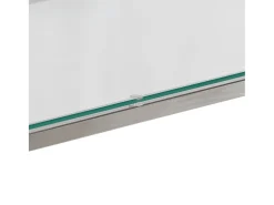Mesa consola acero inoxidable plateado y vidrio templado