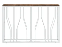 Mesa consola acero inoxidable y madera maciza reciclada