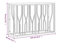 Mesa consola acero inoxidable y madera maciza reciclada