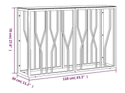 Mesa consola acero inoxidable y vidrio plateado 110x30x70 cm