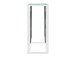 Mesa consola acero inoxidable y vidrio 110x30x70 cm ES432211
