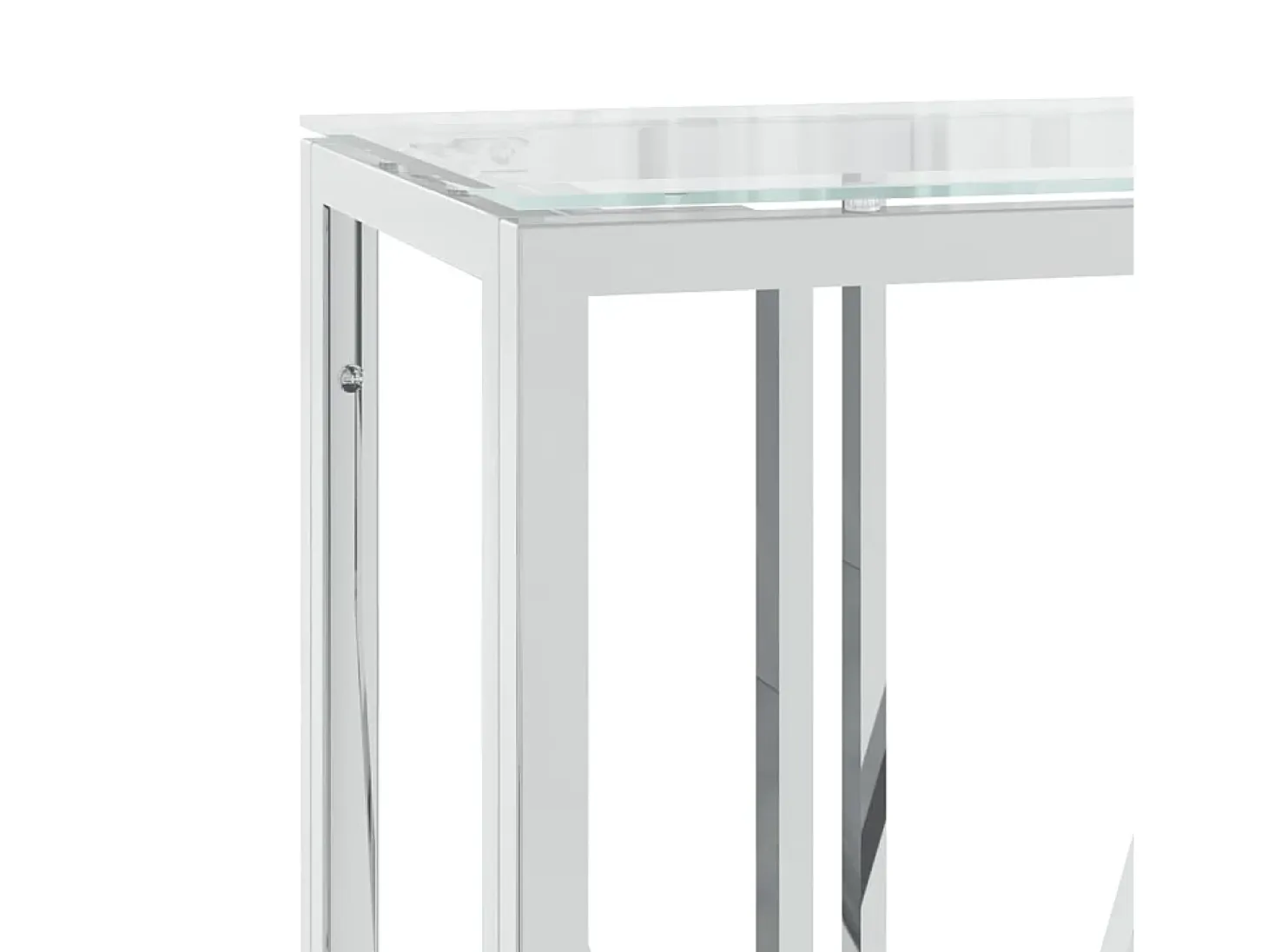 Mesa consola acero inoxidable y vidrio 110x30x70 cm ES432211