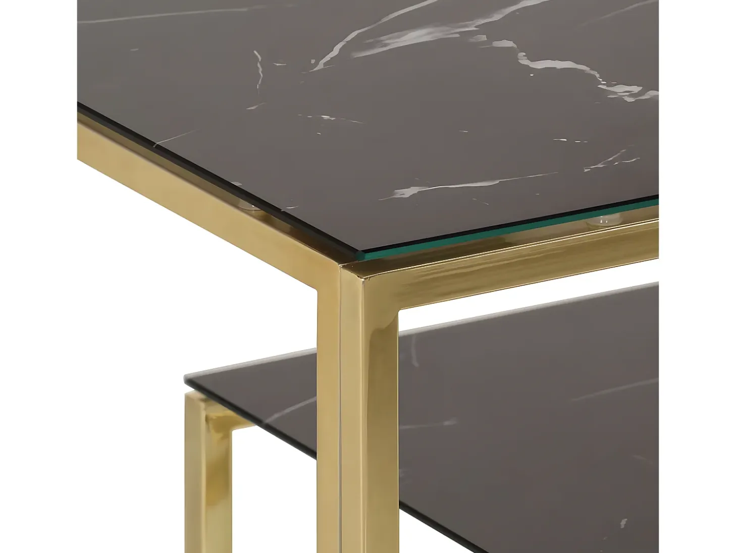 Mesa consola acero inoxidable dorado y vidrio templado ES263699