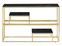Mesa consola acero inoxidable dorado y vidrio templado ES263699
