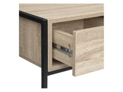 Mesa consola Aliaj 2 cajones madera/metal roble 80x100x35 cm