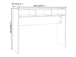 Mesa consola blanca brillante 105x30x80 cm madera de ingeniería
