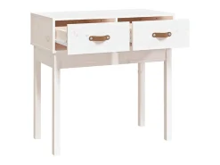 Mesa consola Blanca 76,5x40x75 cm Madera maciza de pino
