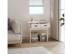 Mesa consola Blanca 76,5x40x75 cm Madera maciza de pino