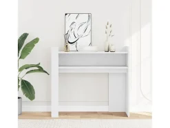 Mesa consola blanca 100x35x90 cm madera de ingeniería