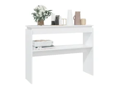 Mesa consola blanca 102x30x80 cm madera de ingeniería
