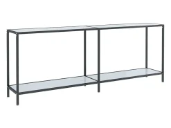 Mesa consola Blanca 200x35x75,5 cm Cristal templado