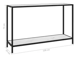 Mesa consola Blanca 120x35x75 cm Cristal templado
