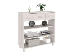 Mesa consola Blanca 90x35x90 cm Madera maciza de pino